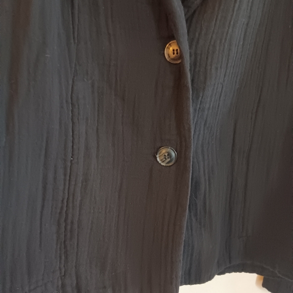 Xirena Womens Cullen Blazer Jacket Black Cotton Gauze Button Up XS Academia NWOT - Picture 2 of 7